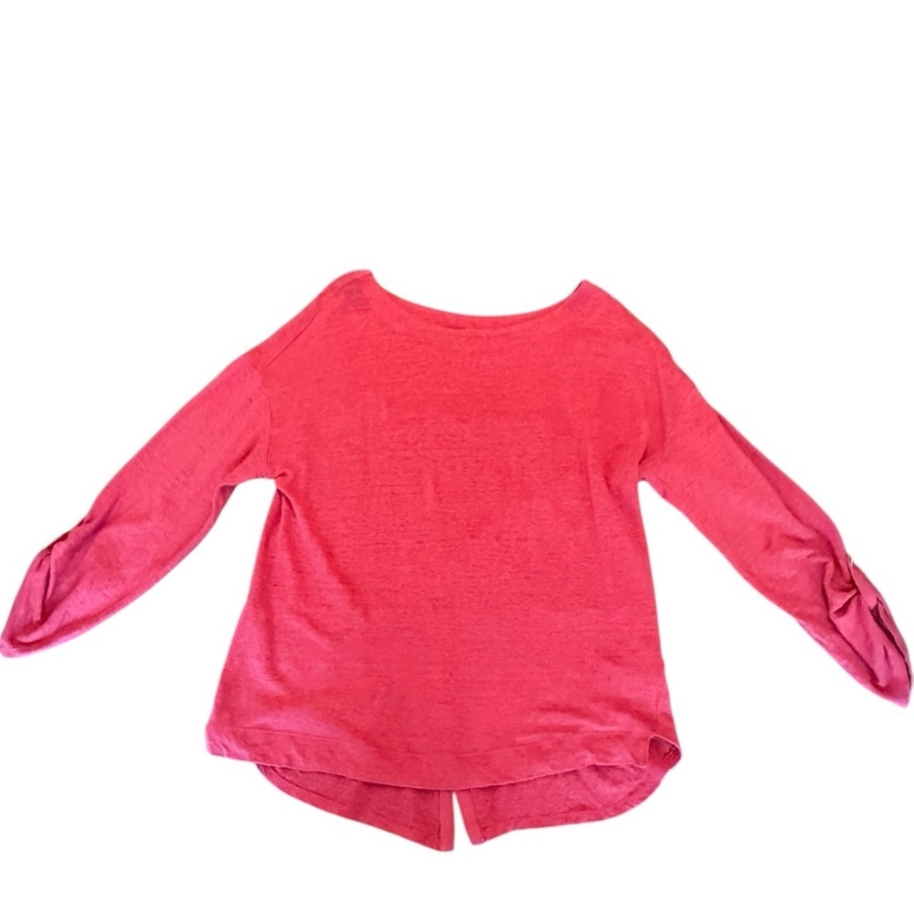 Adrienne Vittadini Red/Orange 100% Linen Sweater Size Medium MSRP $165
